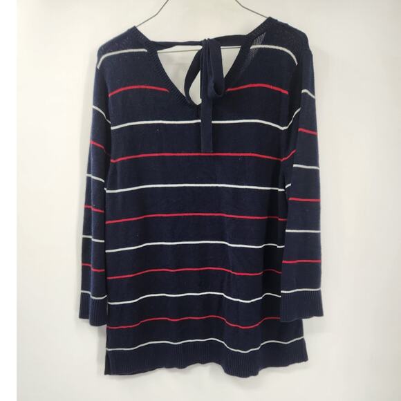 TALBOTS Blue Striped Pima Cotton Long Sleeve Top Womens Petite Extra Large XL P - Picture 2 of 4